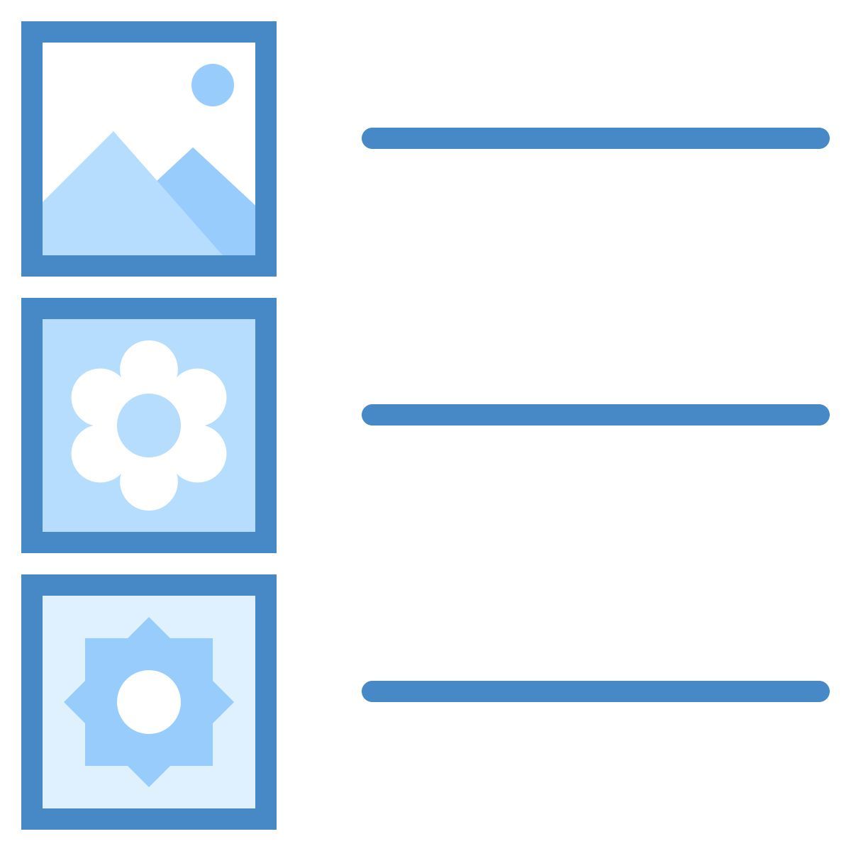 blue ui style inhalt icon