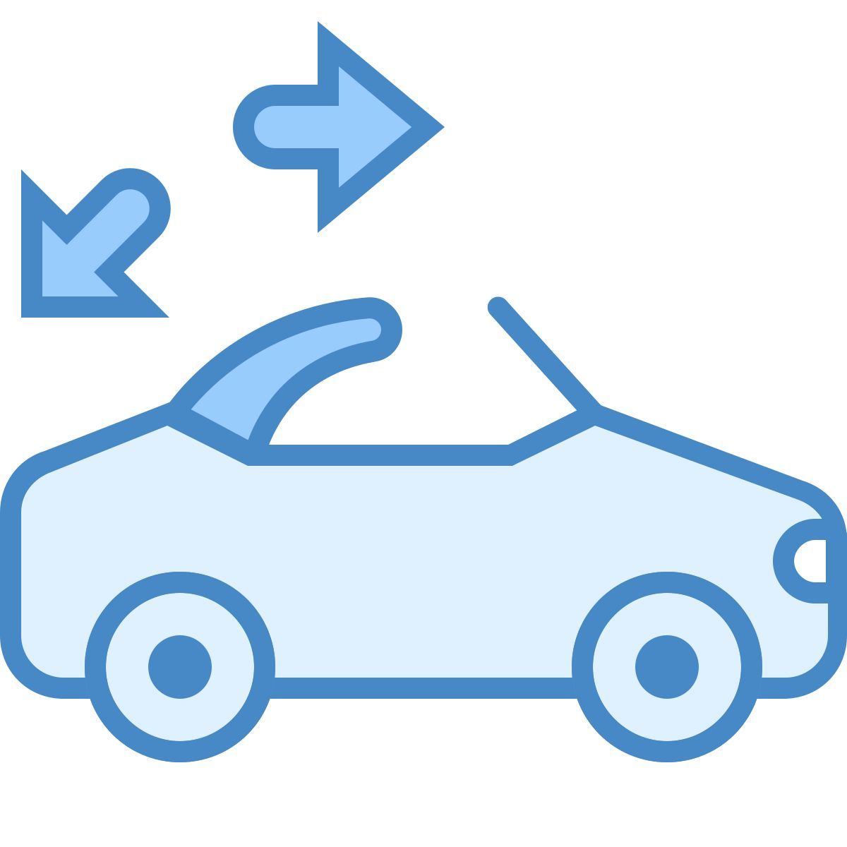 blue ui style 敞篷车顶警告 icon