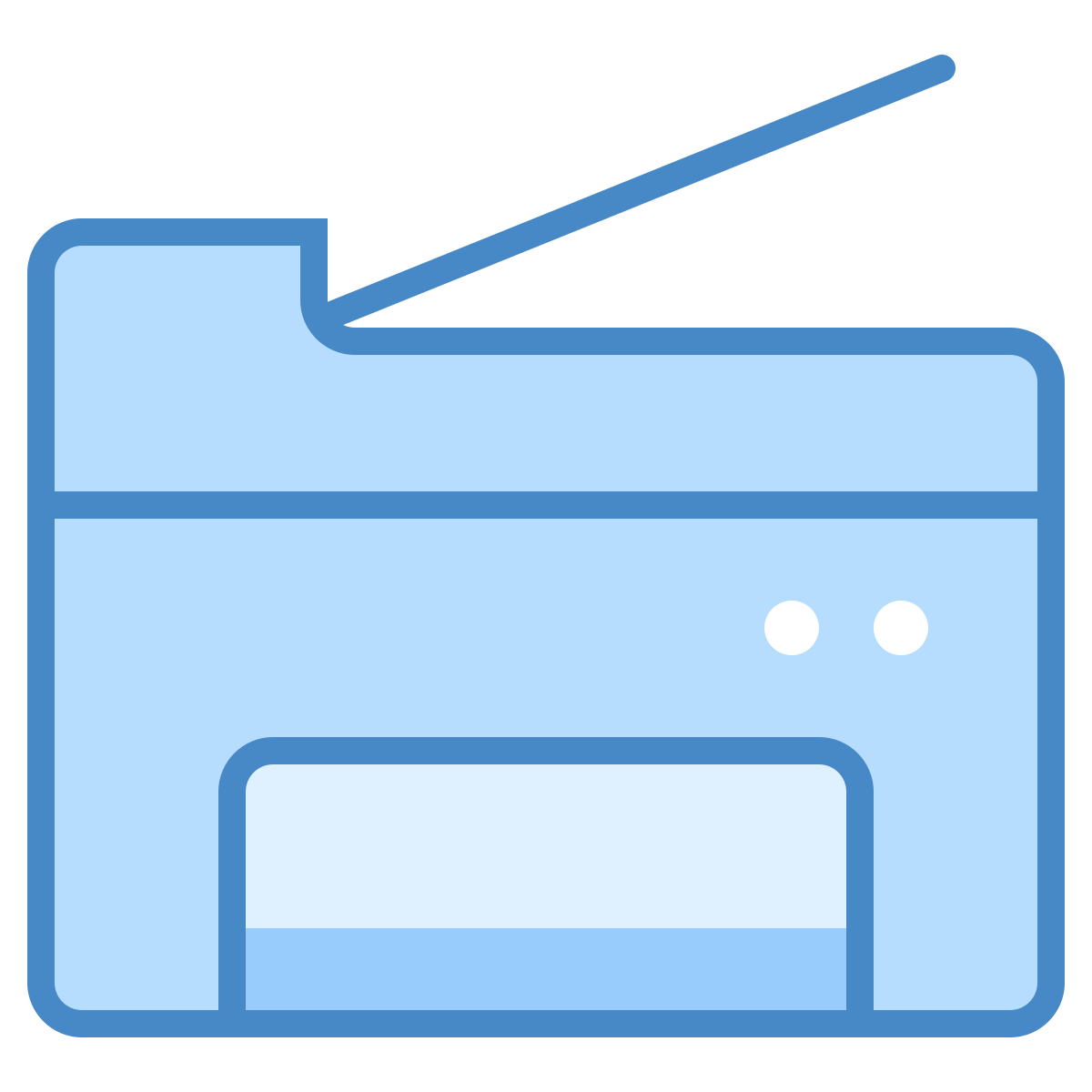 blue ui style copy machine icon