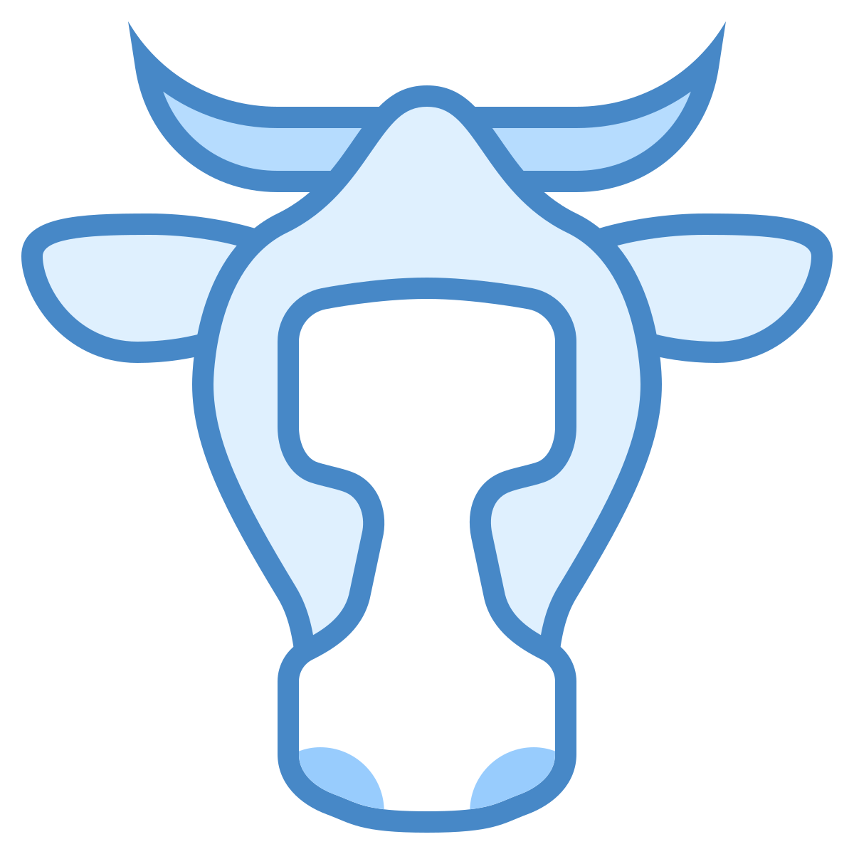 blue ui style cow icon
