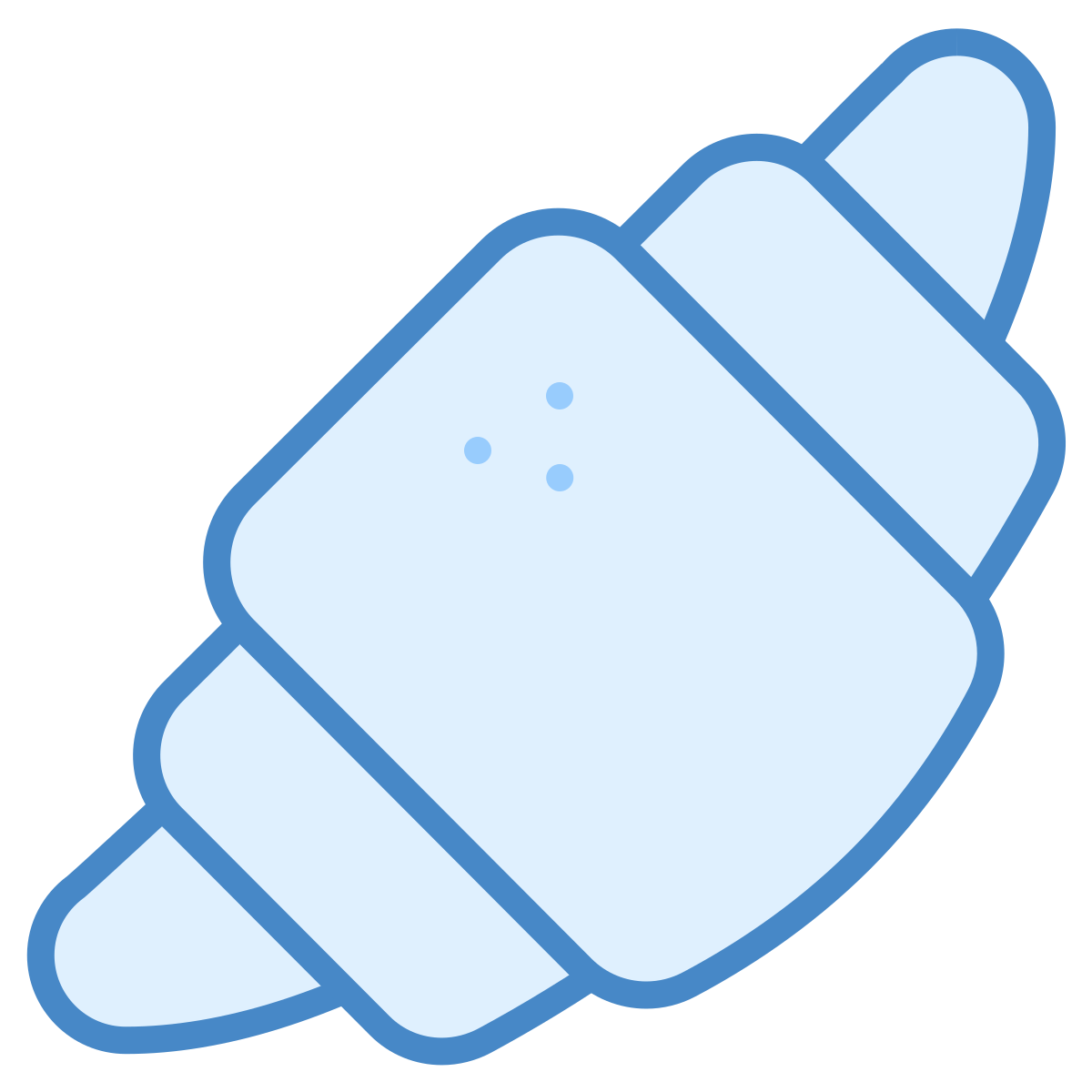 blue ui style croissant icon