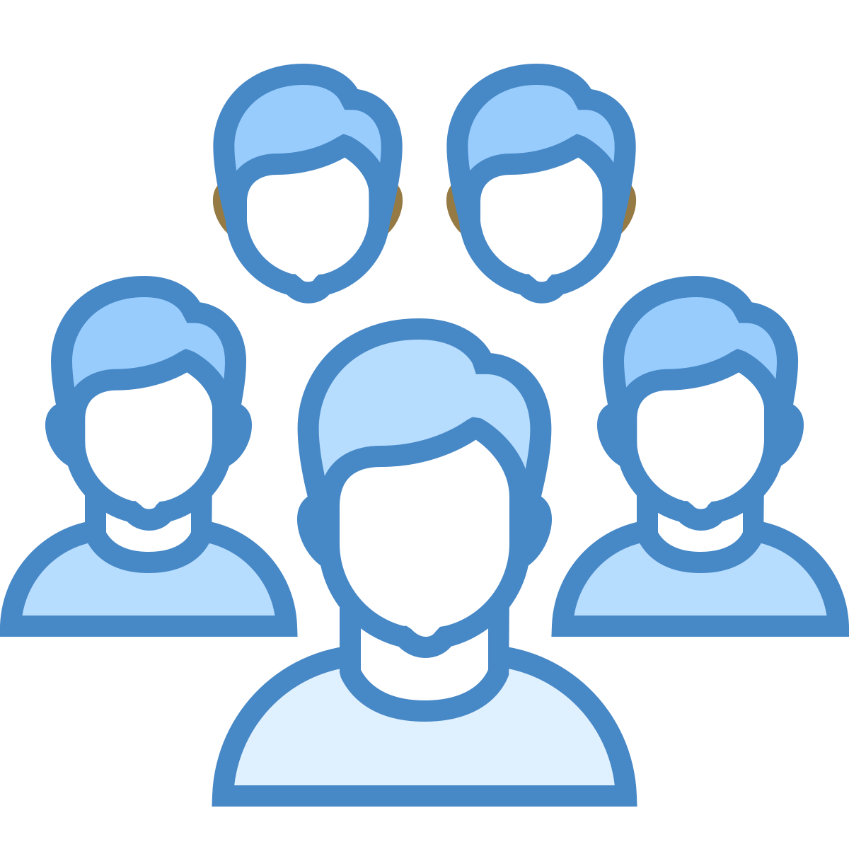 blue ui style crowd icon