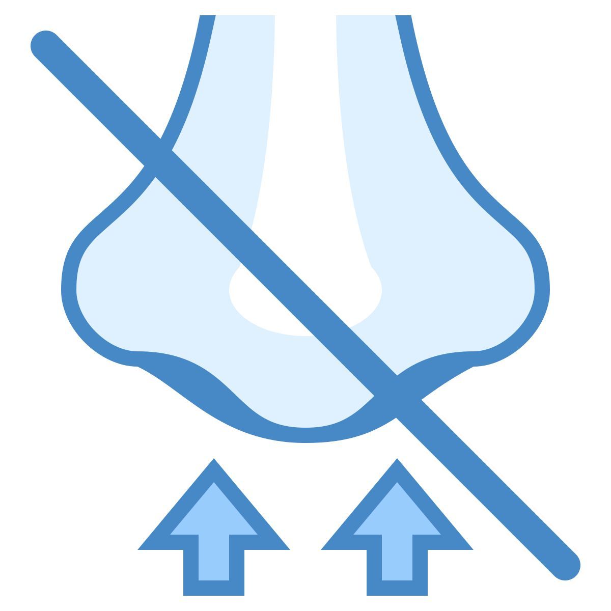 blue ui style nicht einatmen icon