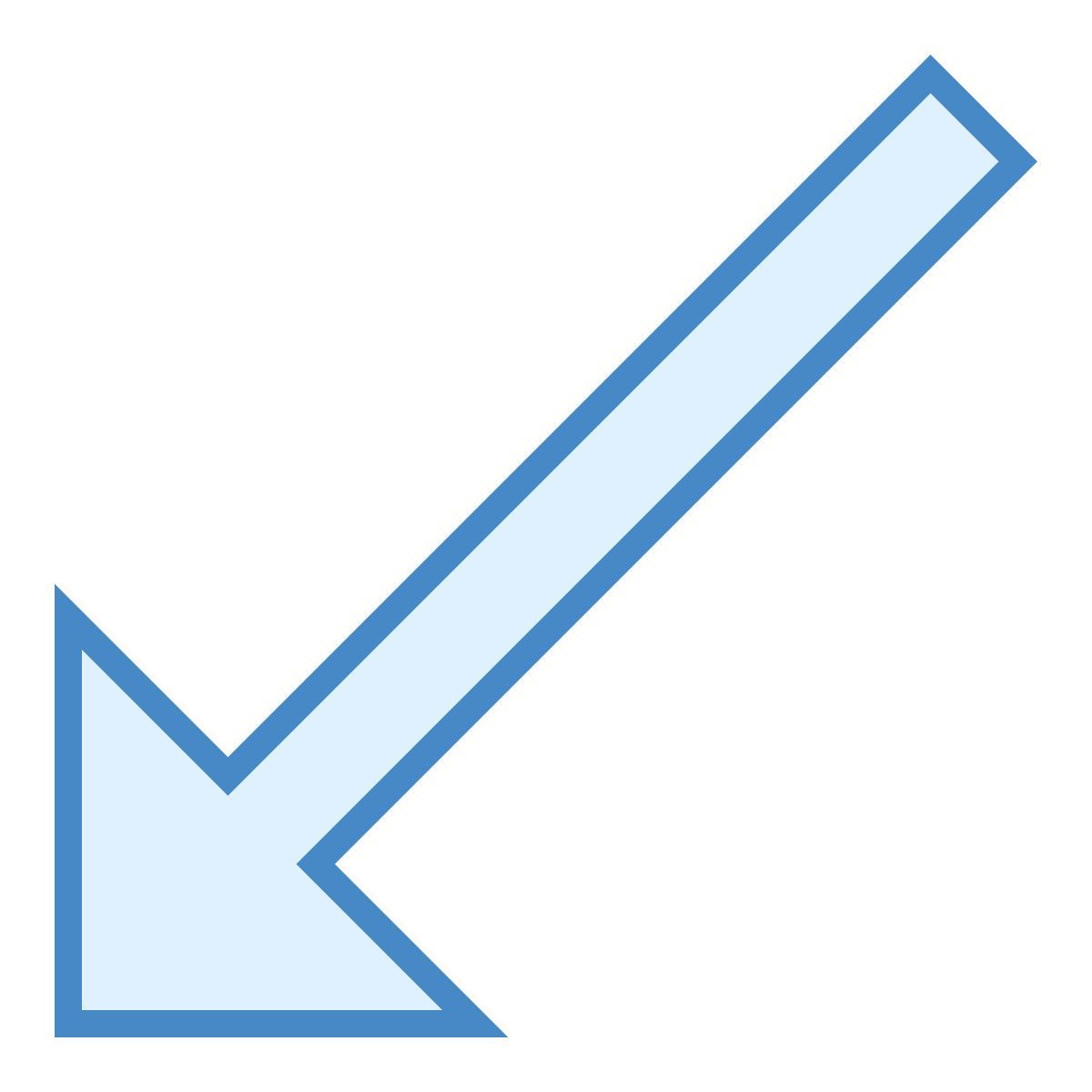 blue ui style 왼쪽 아래로 icon