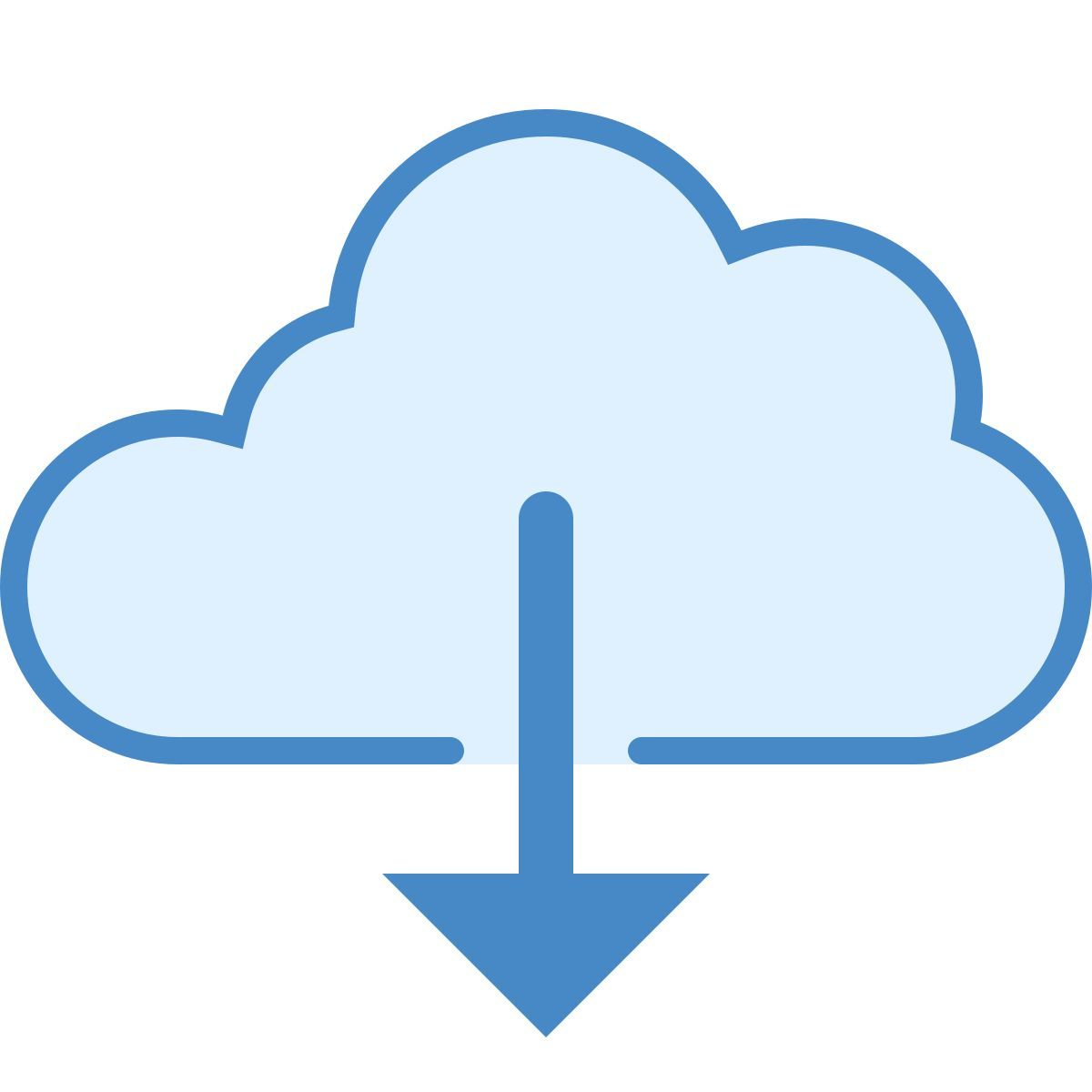 blue ui style télécharger depuis le cloud icon