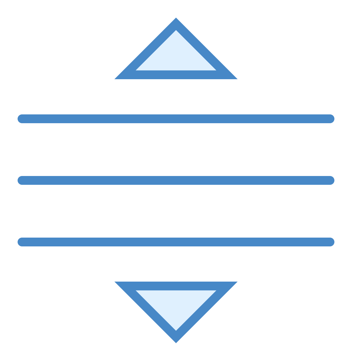 blue ui style drag reorder icon