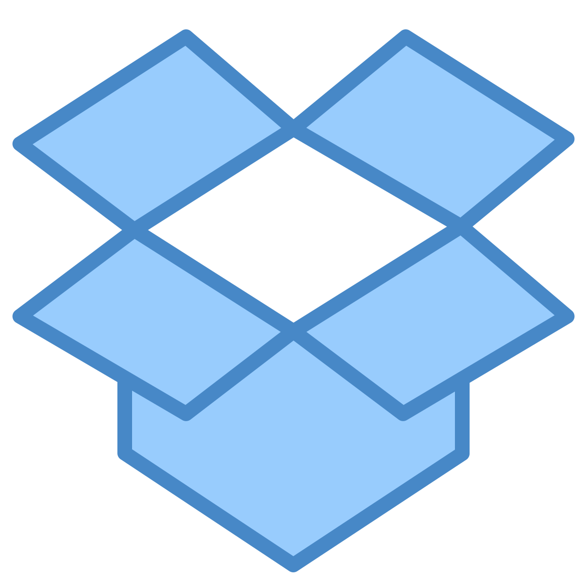 blue ui style dropbox icon
