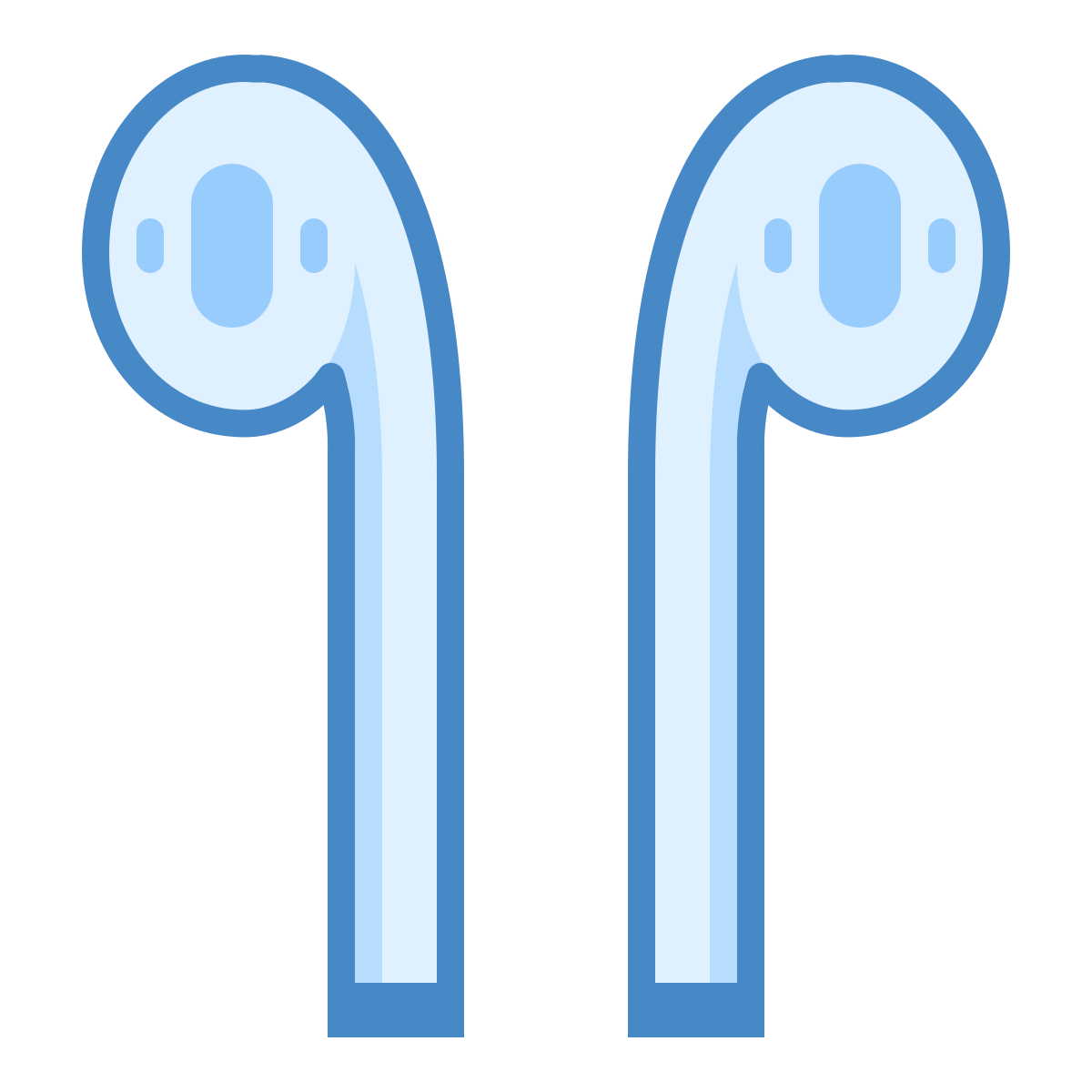 blue ui style earbud headphones icon