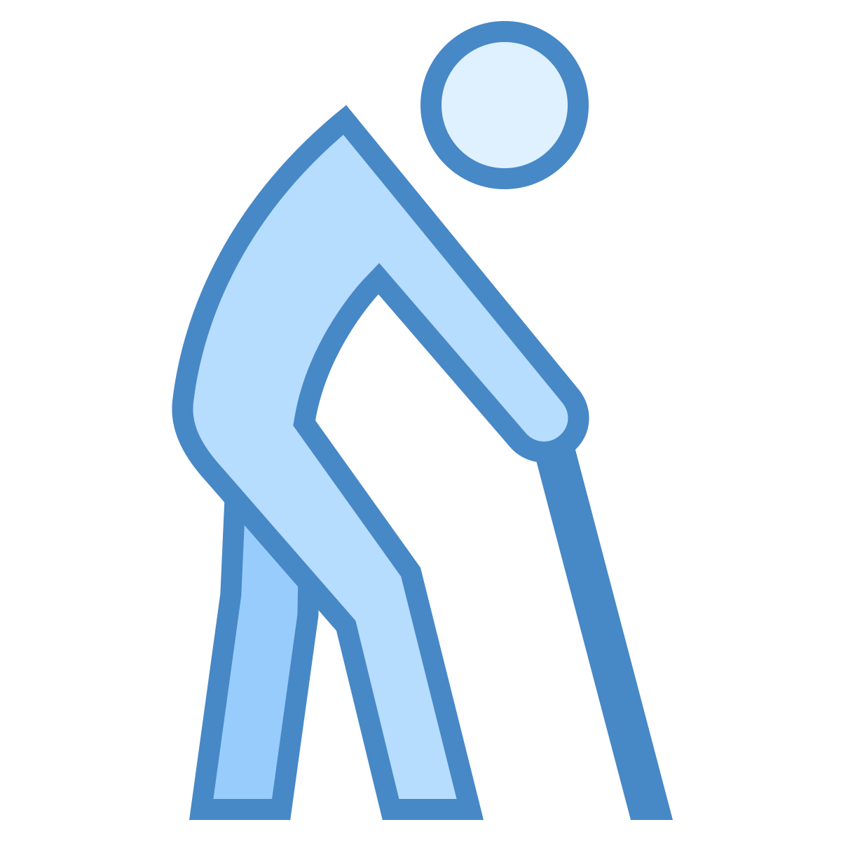 blue ui style elderly person icon