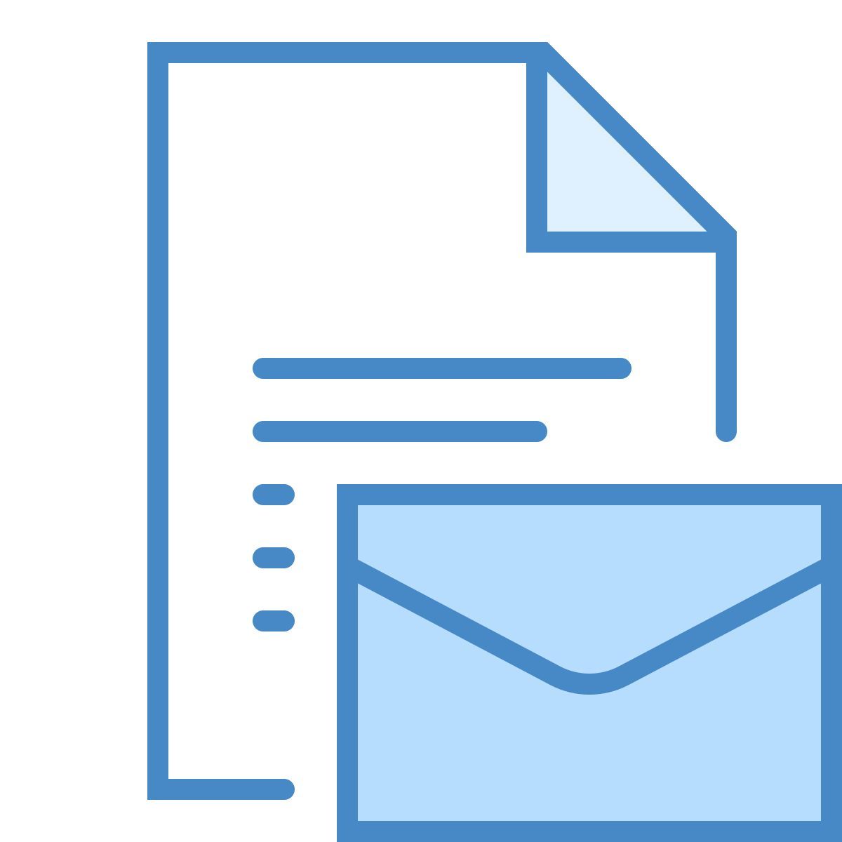 blue ui style email document icon