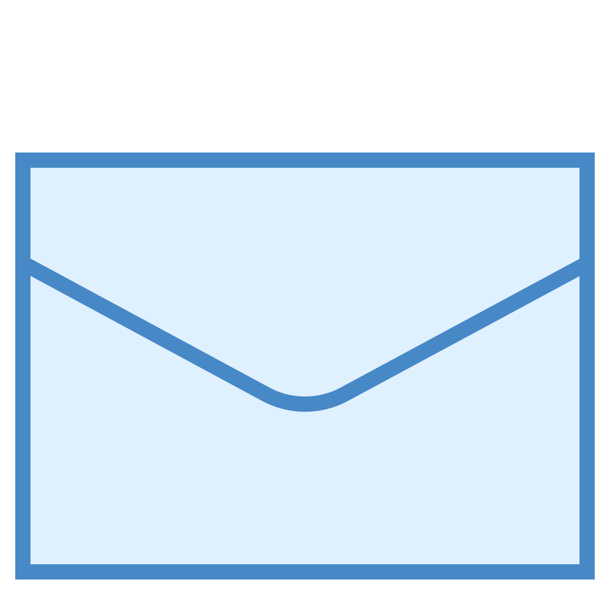 blue ui style email open  v2 icon