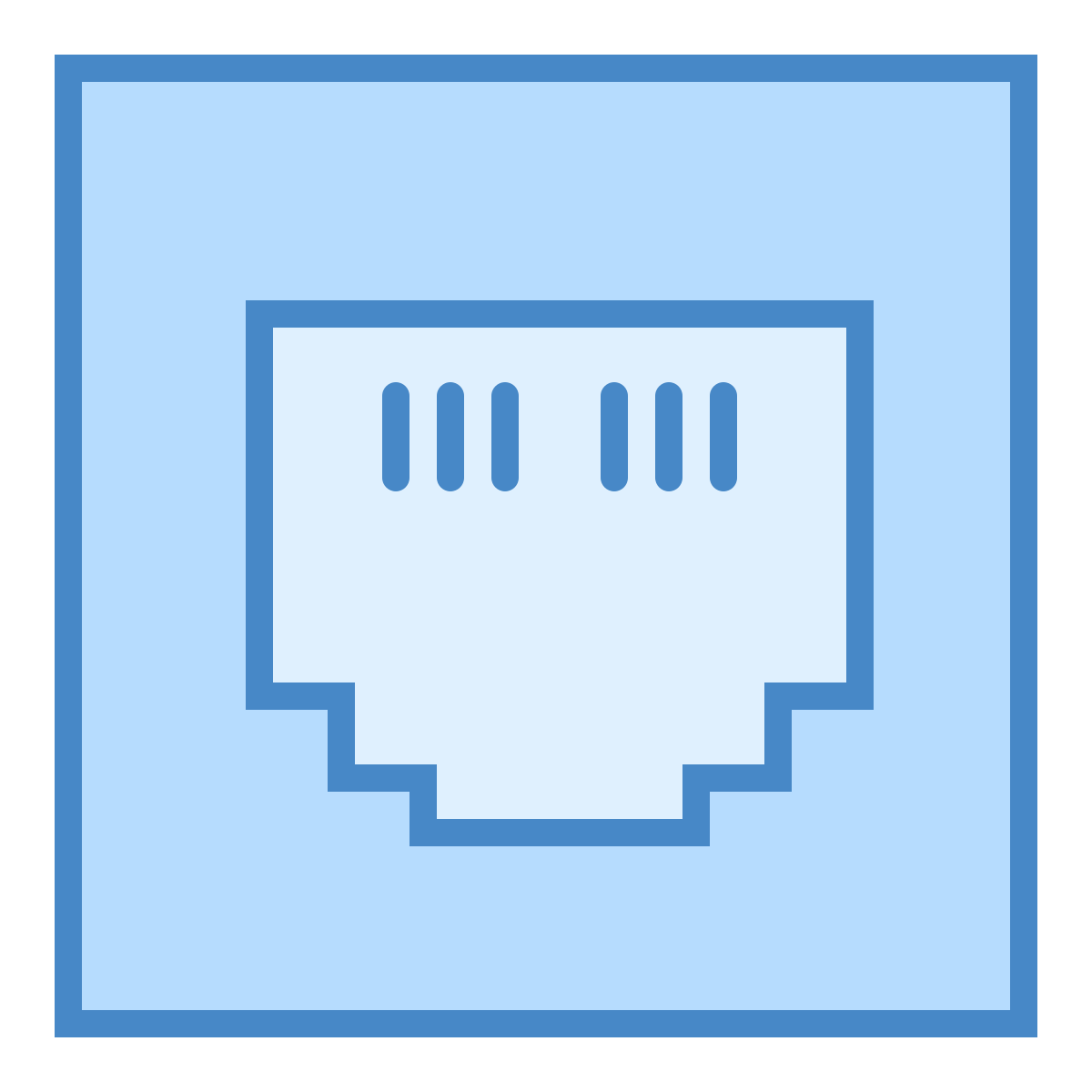 blue ui style ethernet on icon