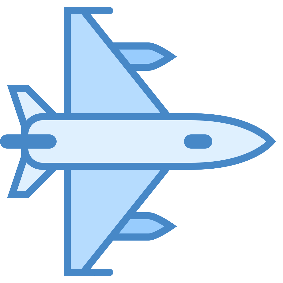 blue ui style fighter jet icon
