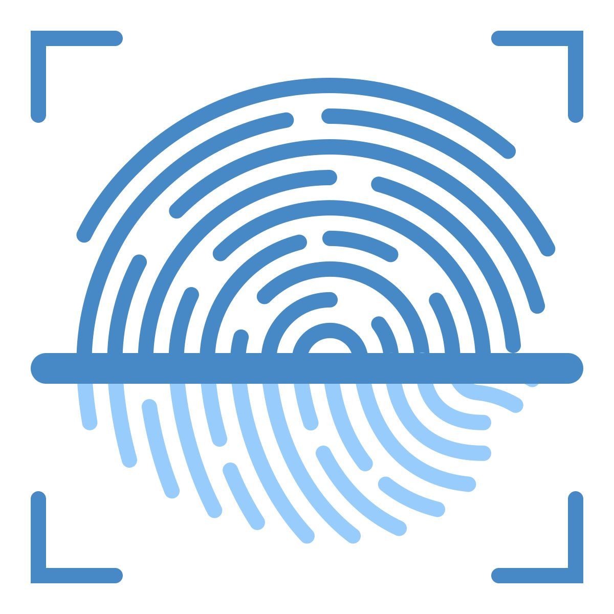 blue ui style scansione delle impronte digitali icon