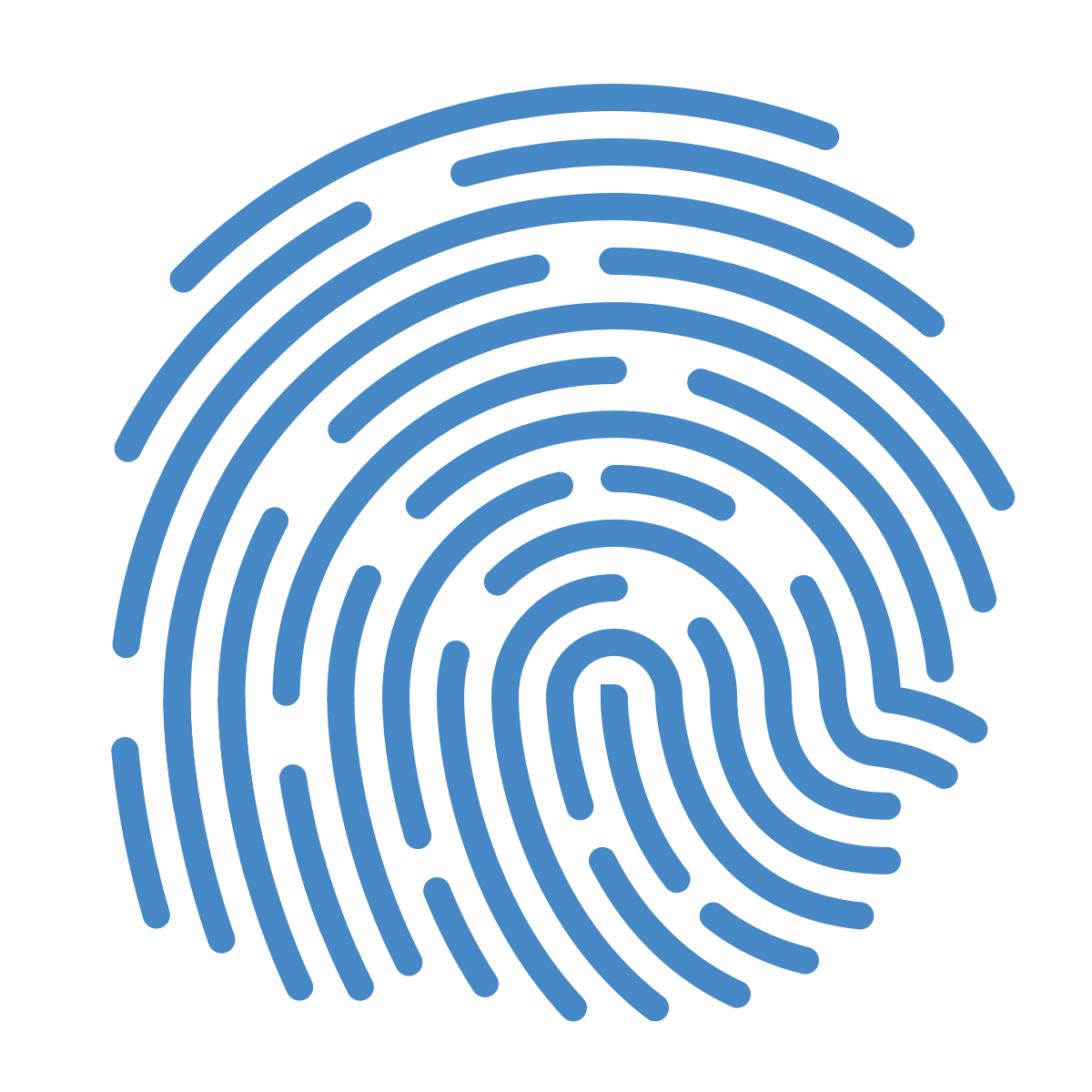 blue ui style fingerprint icon