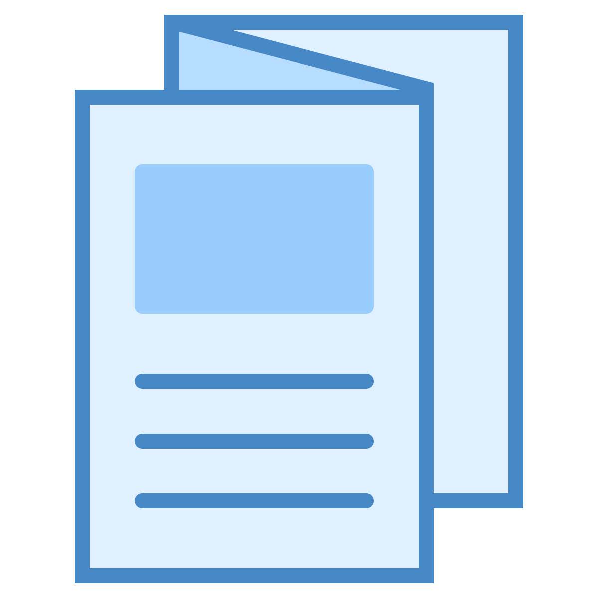 blue ui style folded booklet icon