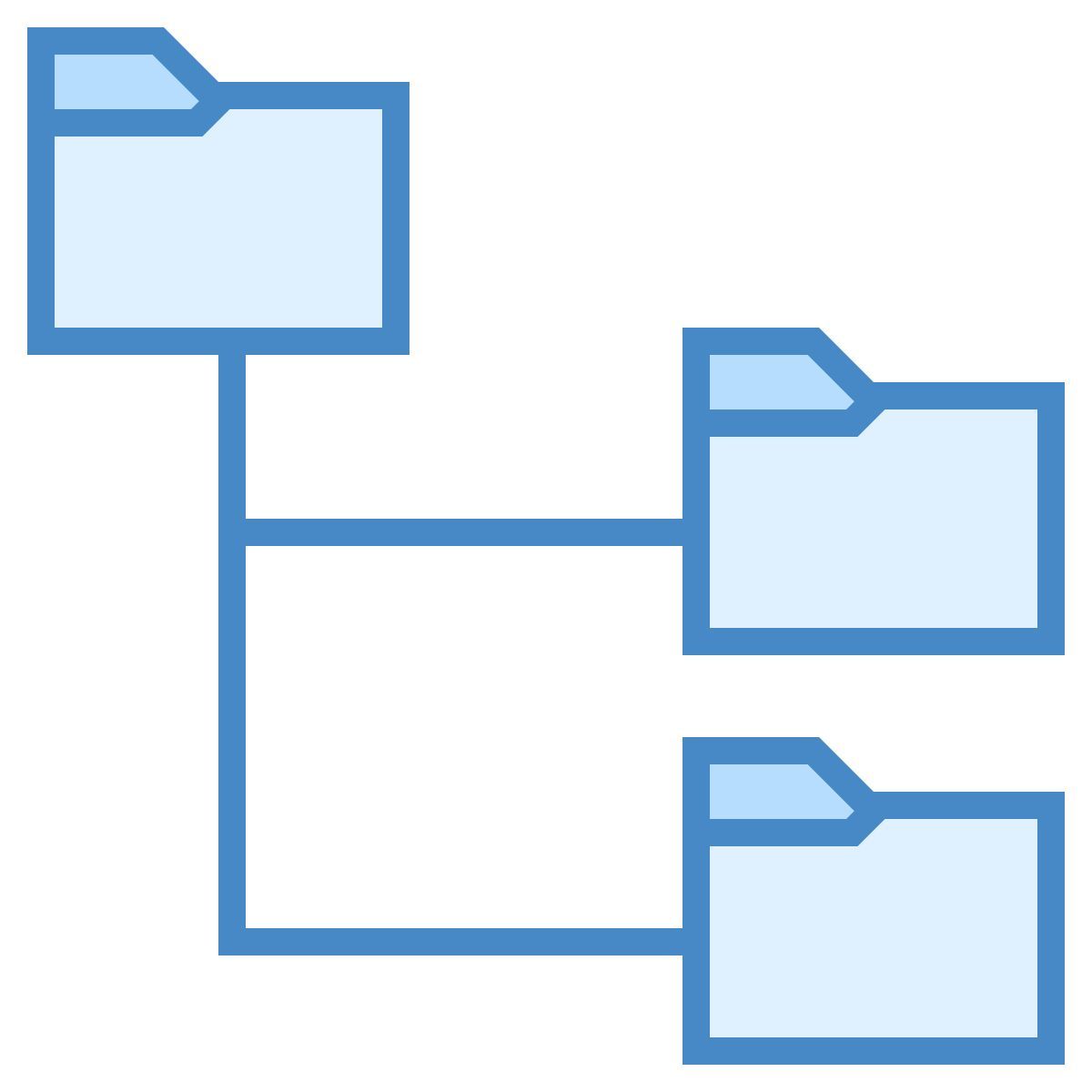 blue ui style árbol de carpetas icon