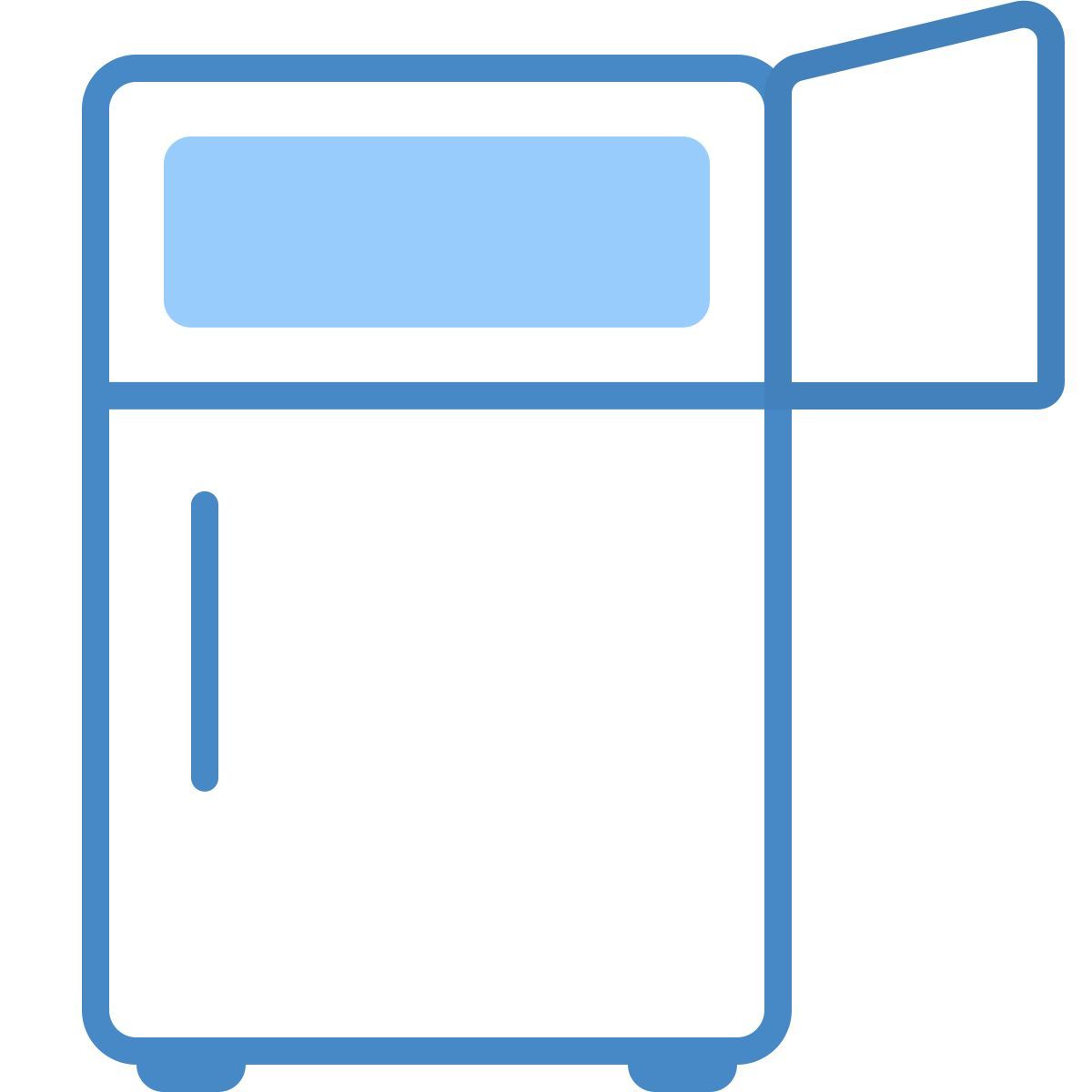 blue ui style 打开冷冻机的冰箱 icon