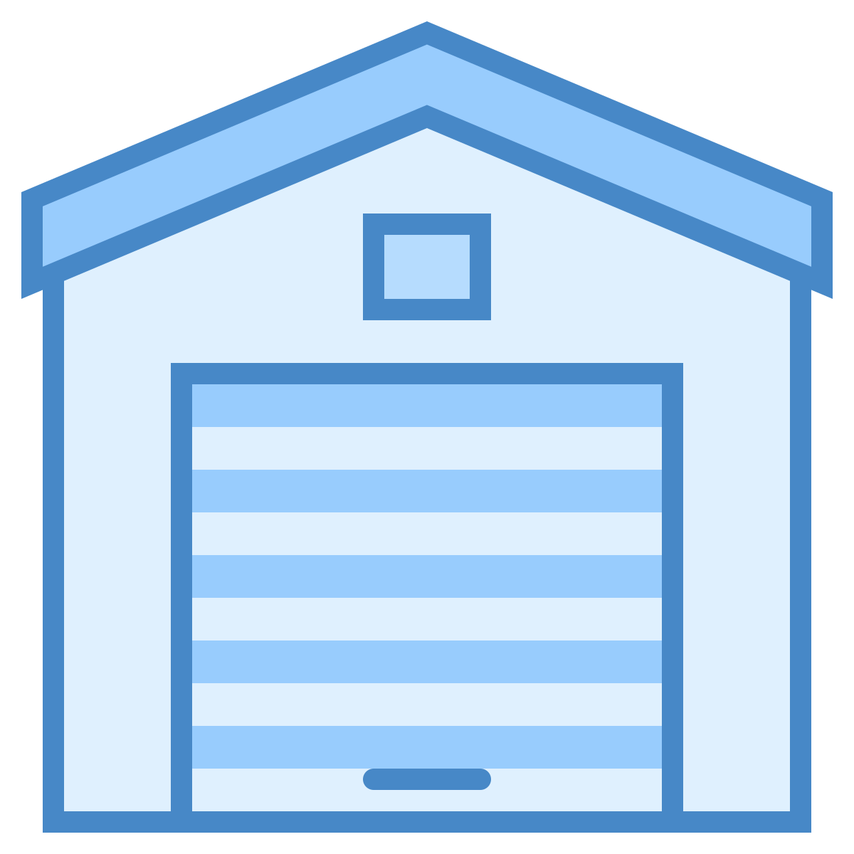 blue ui style garage closed icon