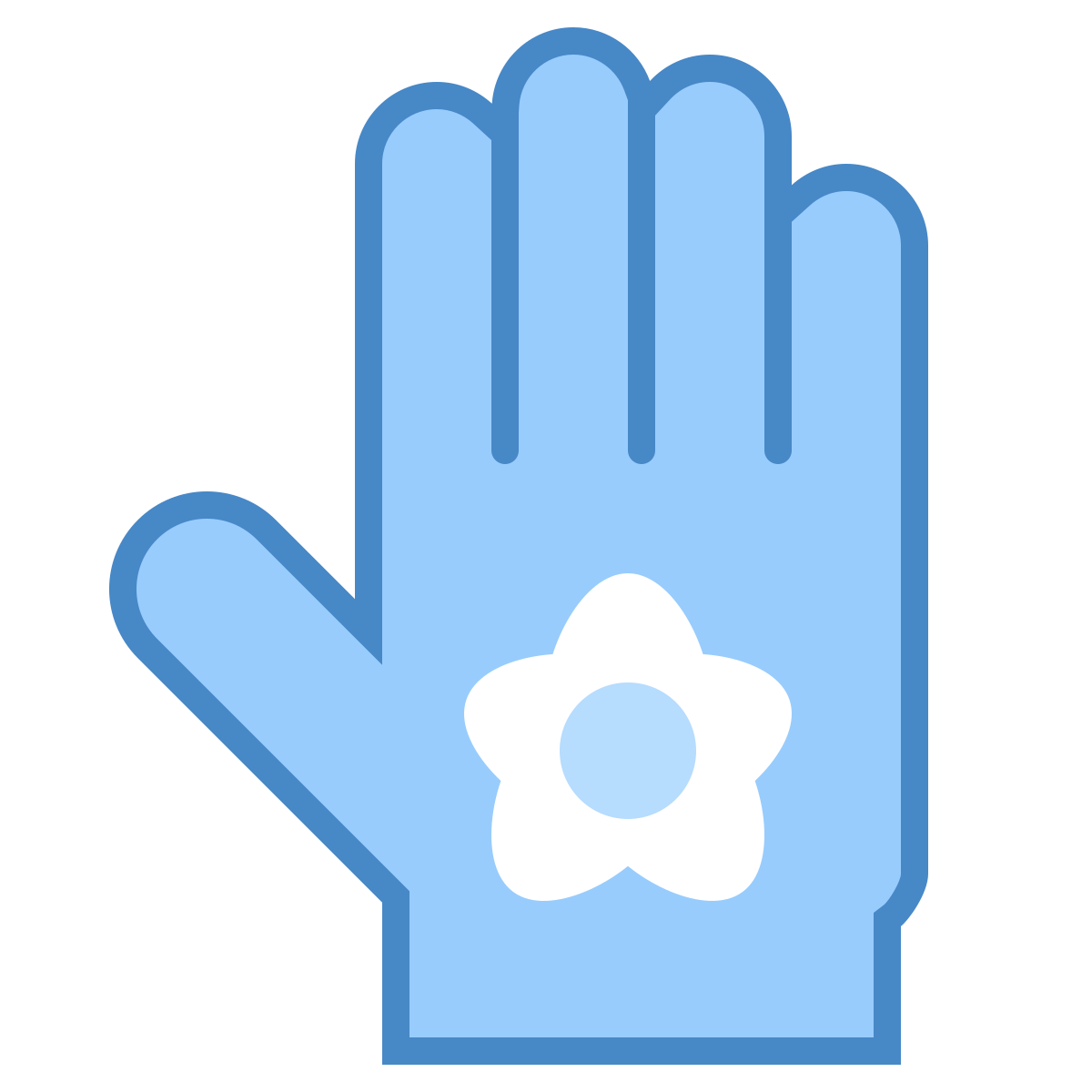 blue ui style garden gloves icon