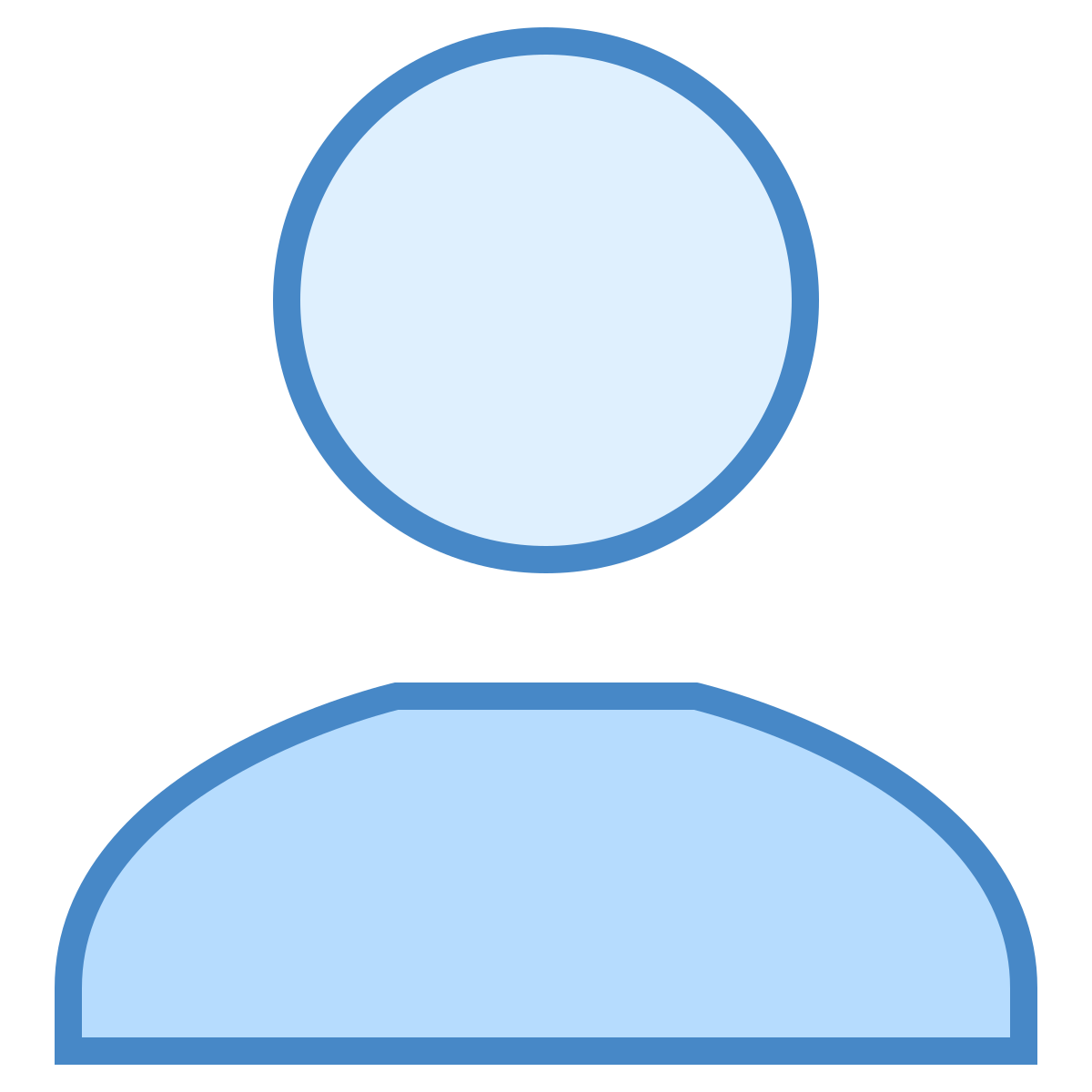 blue ui style gender neutral user icon