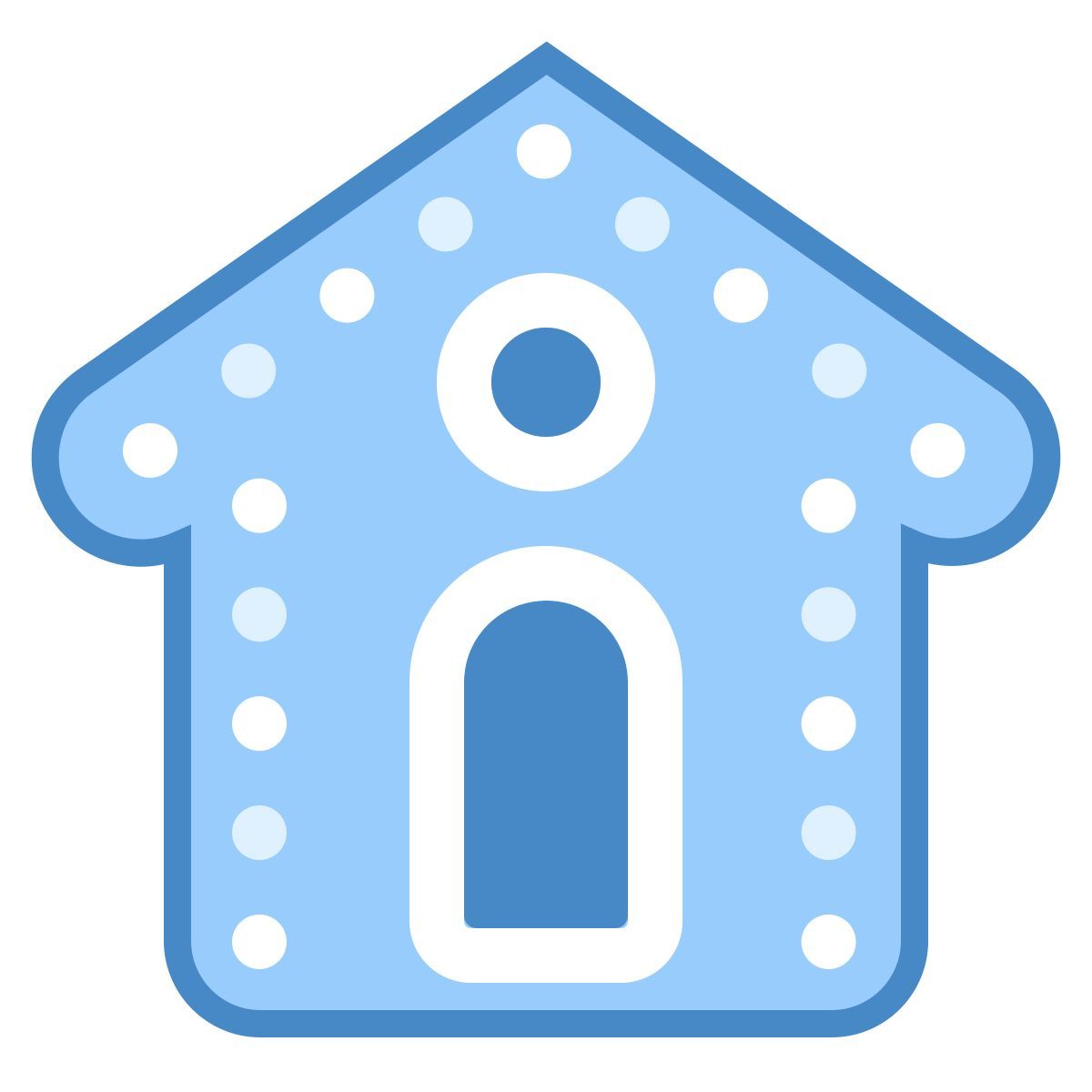 blue ui style gingerbread house icon