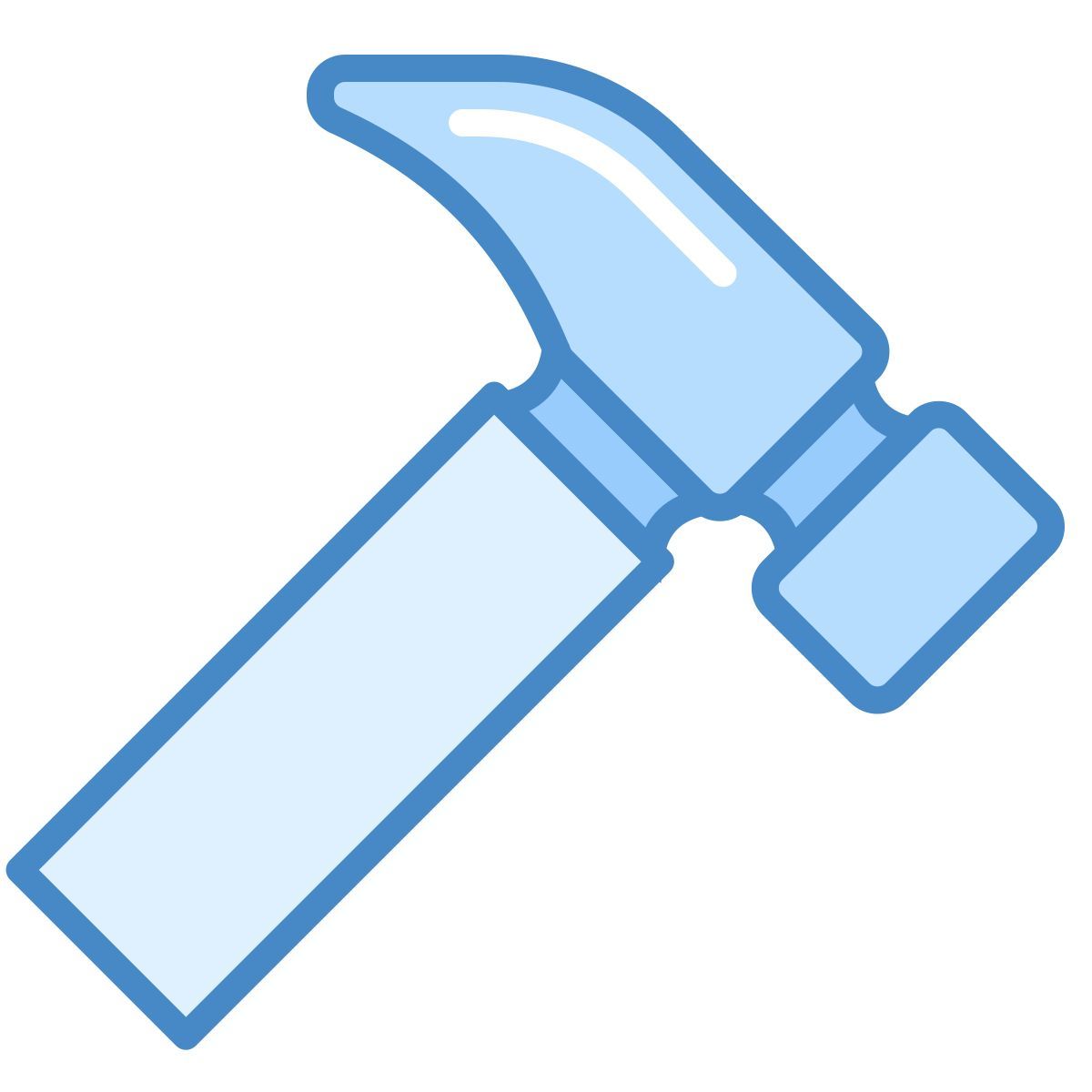 blue ui style hammer icon