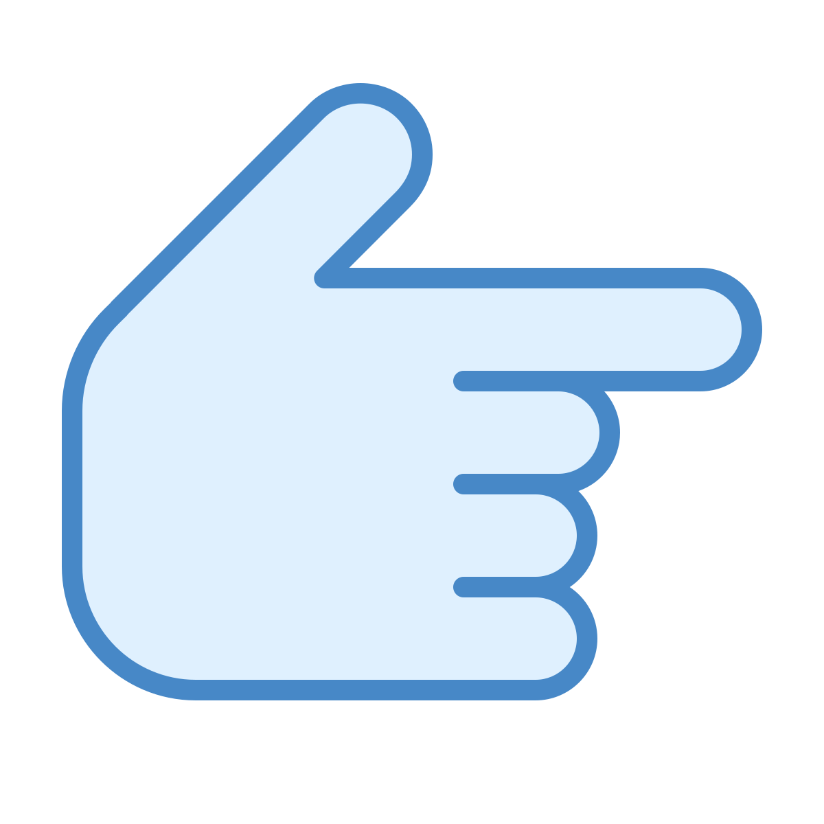 blue ui style hand right icon
