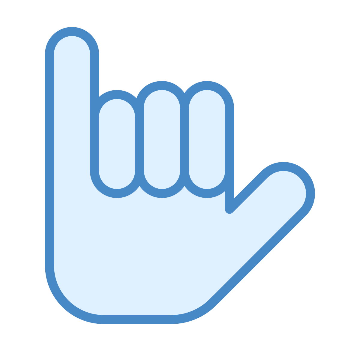 blue ui style hang 10 icon