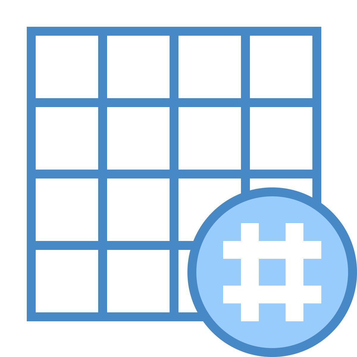 blue ui style cuadrícula hashtag icon