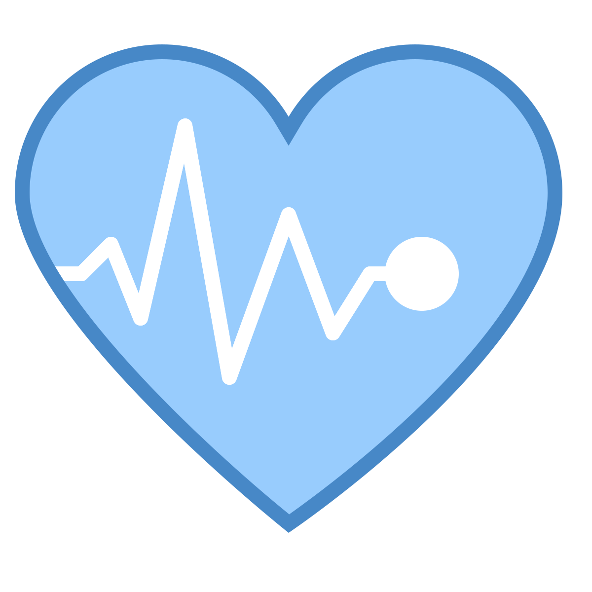 blue ui style heart with pulse icon