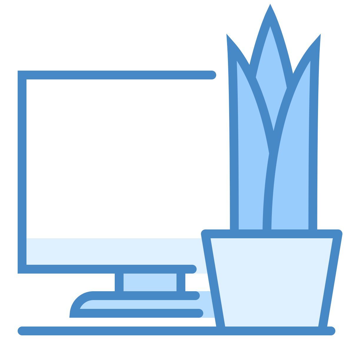 blue ui style home office icon
