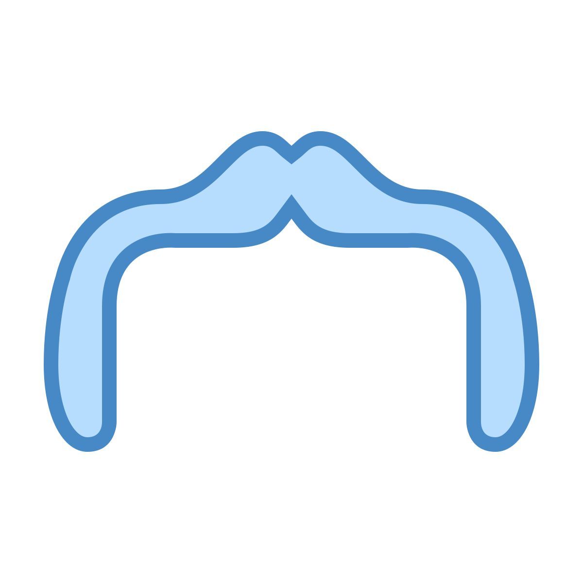 blue ui style 호스 슈 콧수염 icon