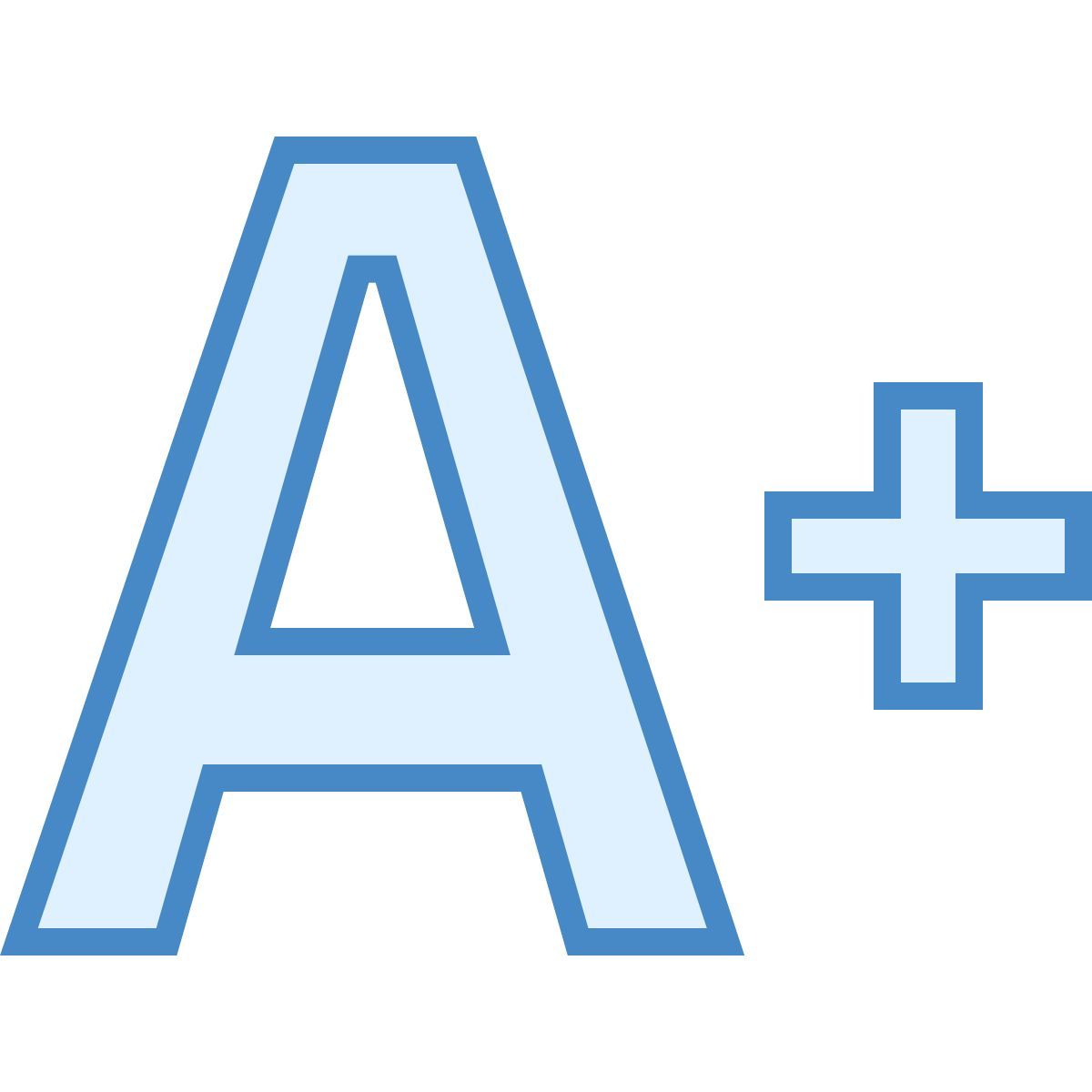 blue ui style schrift vergrößern icon