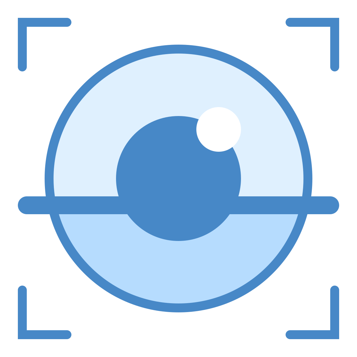 blue ui style iris scan icon