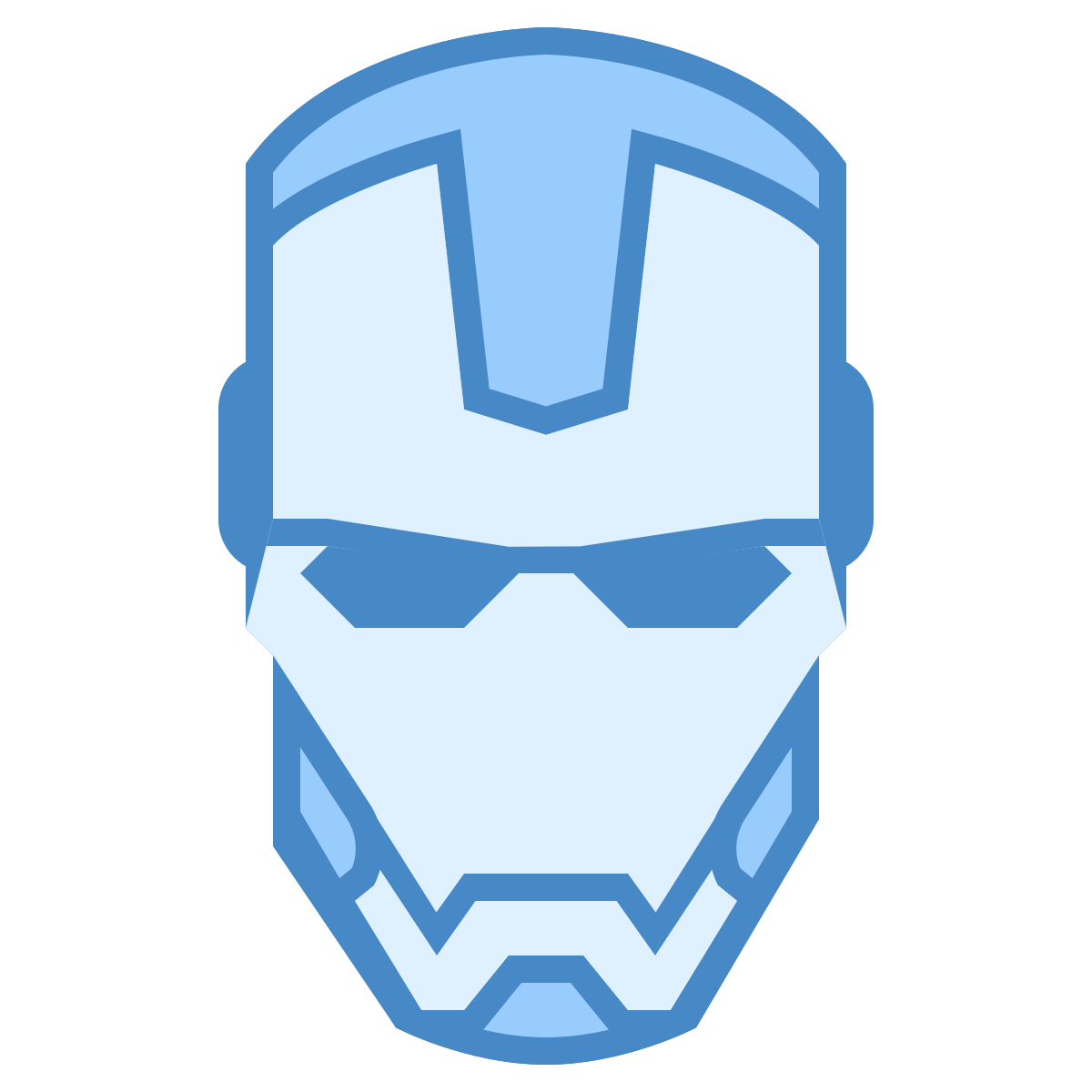 blue ui style iron man icon