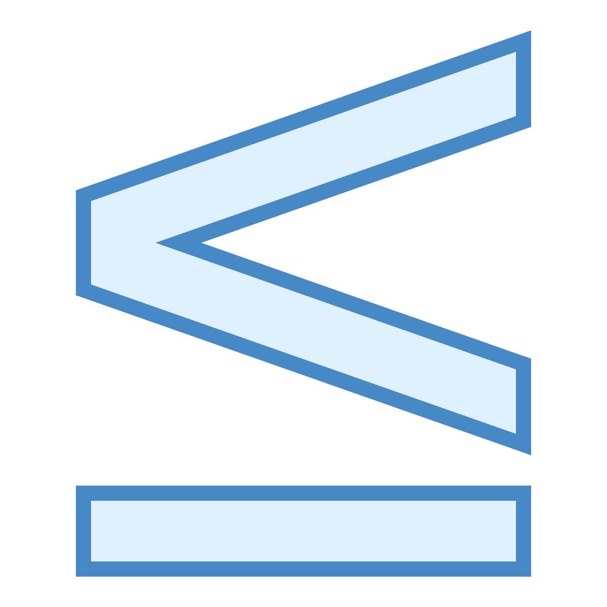 blue ui style kleiner oder gleich icon