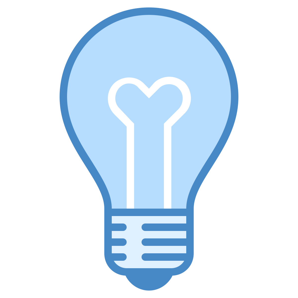 blue ui style light on  v2 icon