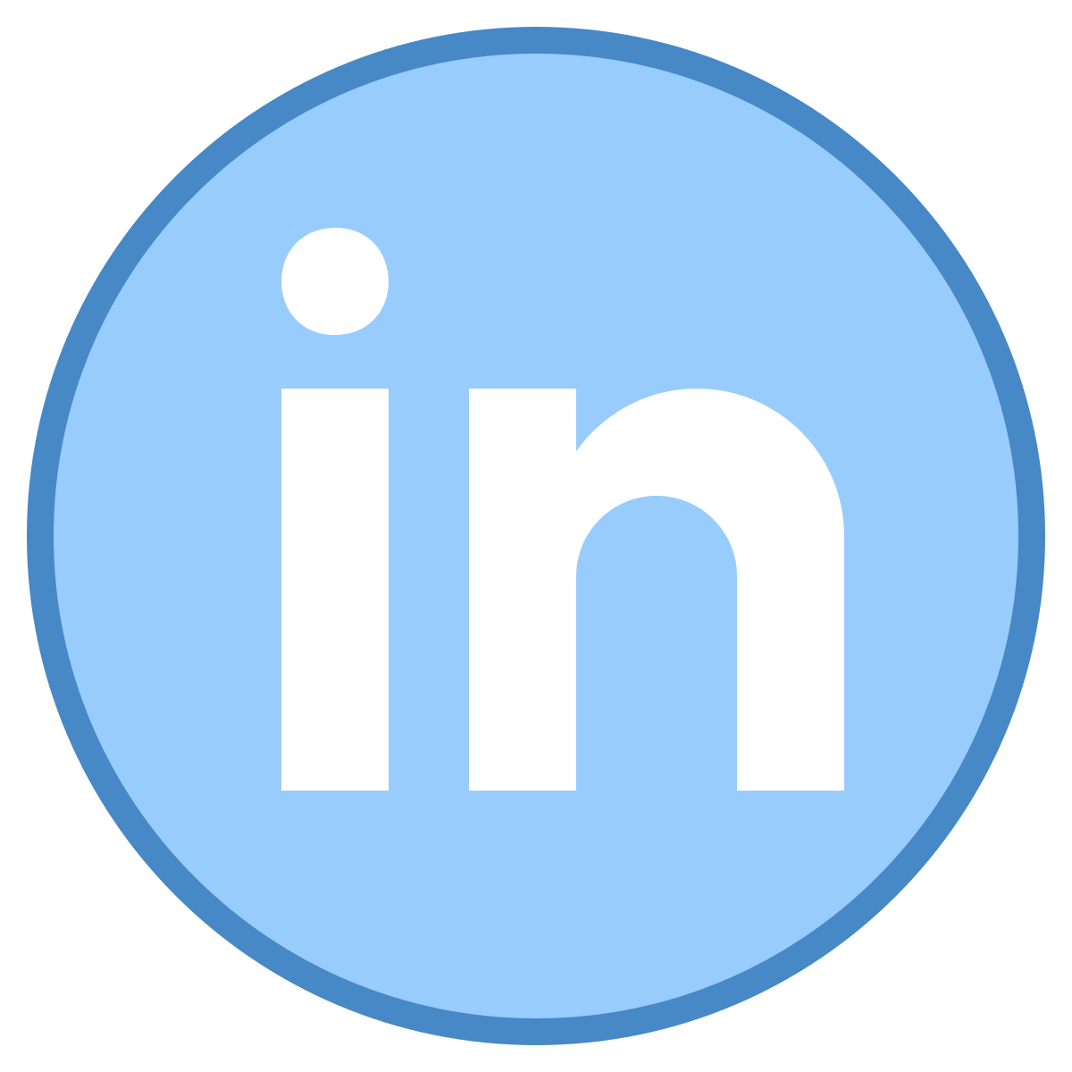 blue ui style linkedin circled  v3 icon