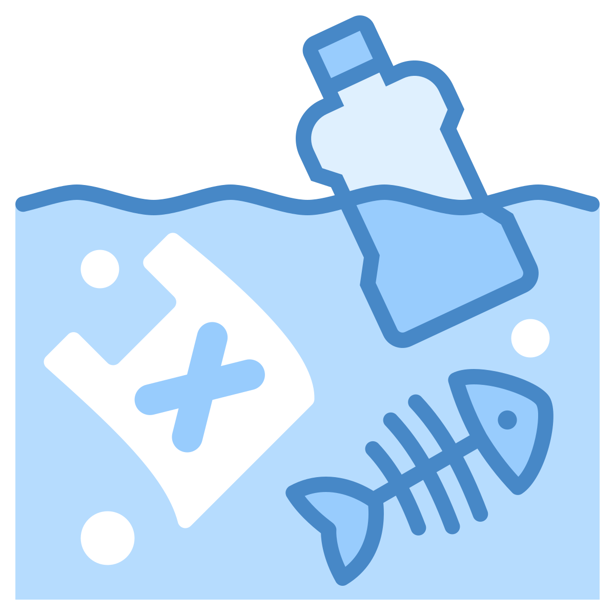 blue ui style marine polution icon