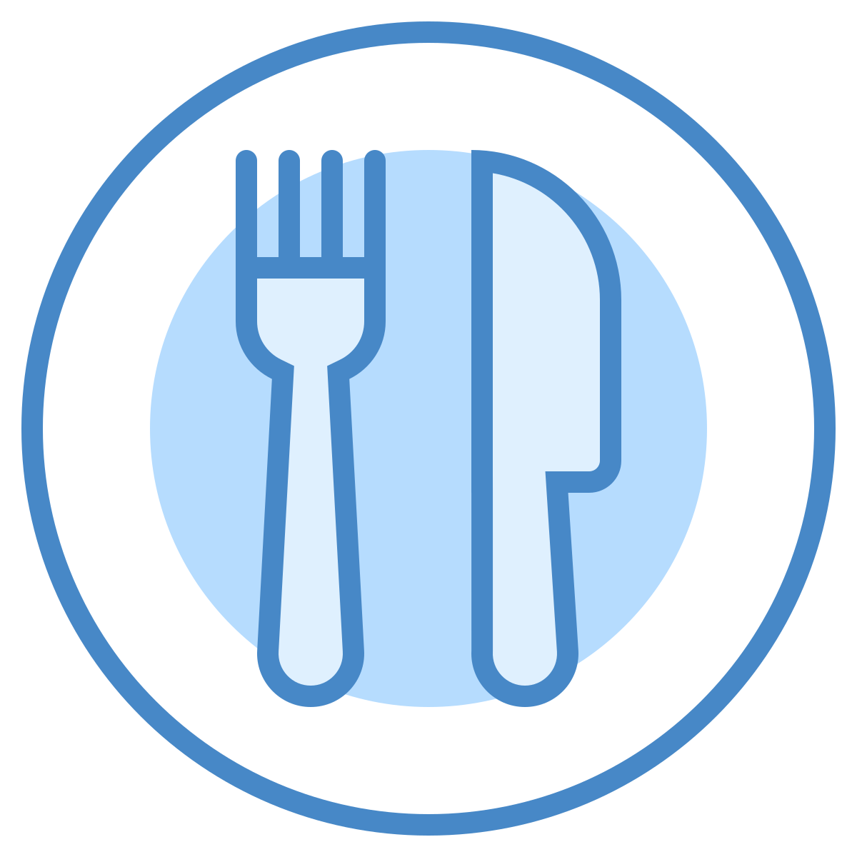 blue ui style meal icon
