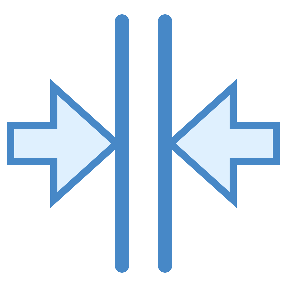 blue ui style merge vertical icon