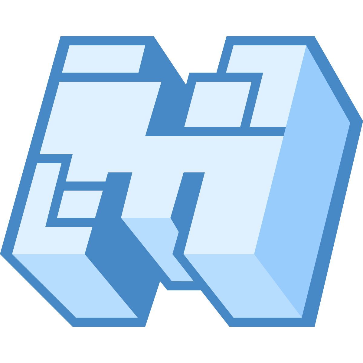 blue ui style minecraft logo icon