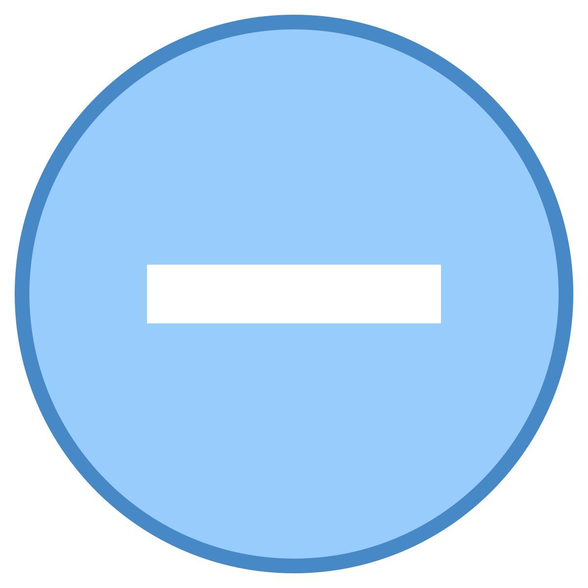 blue ui style minus icon