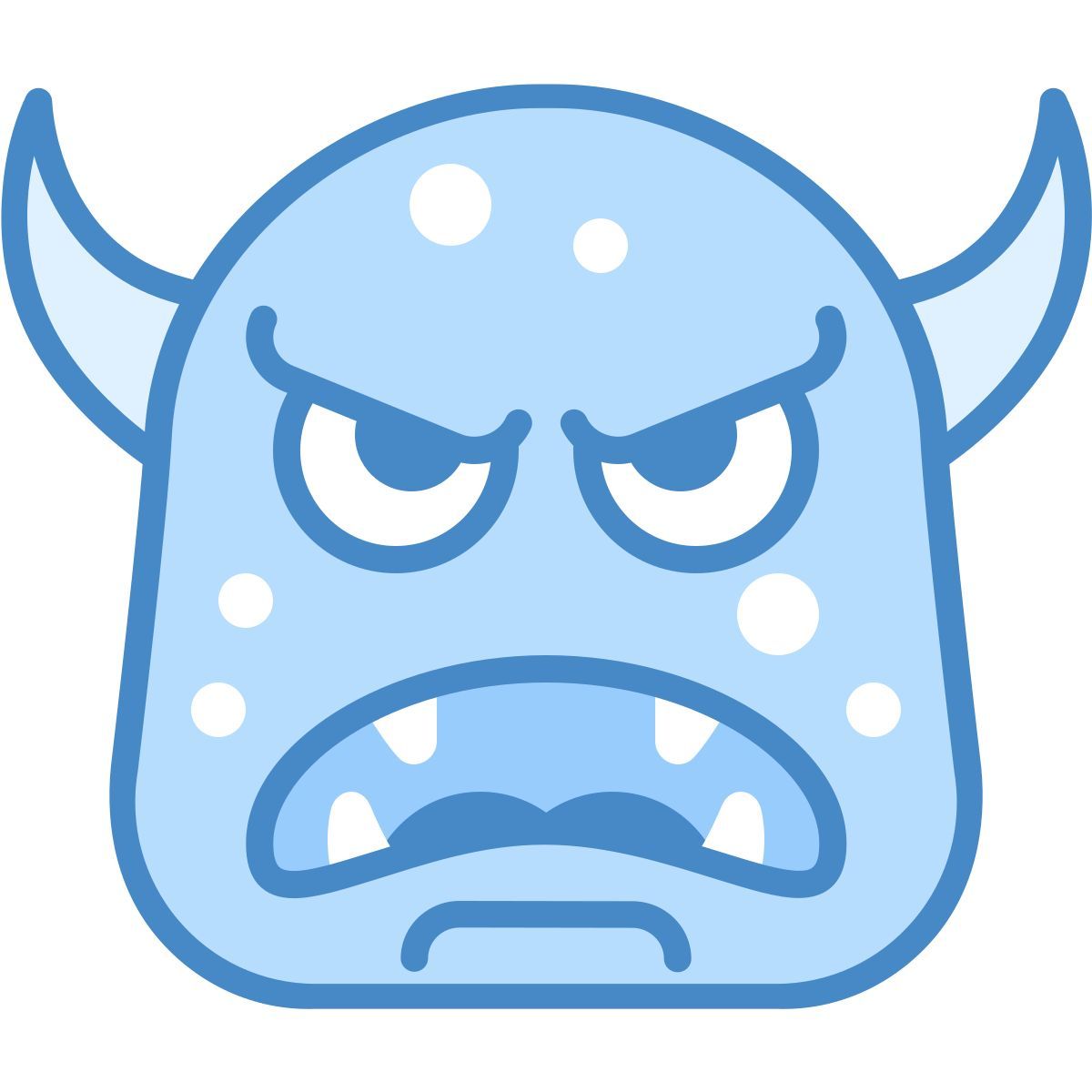 blue ui style cara de monstruo icon