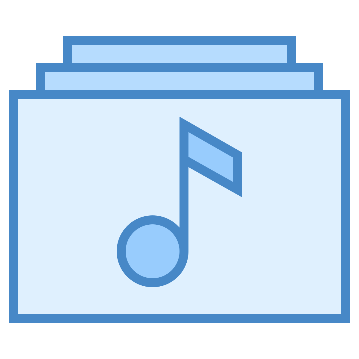 blue ui style music library icon