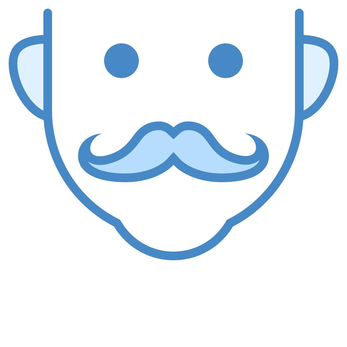 blue ui style moustache icon
