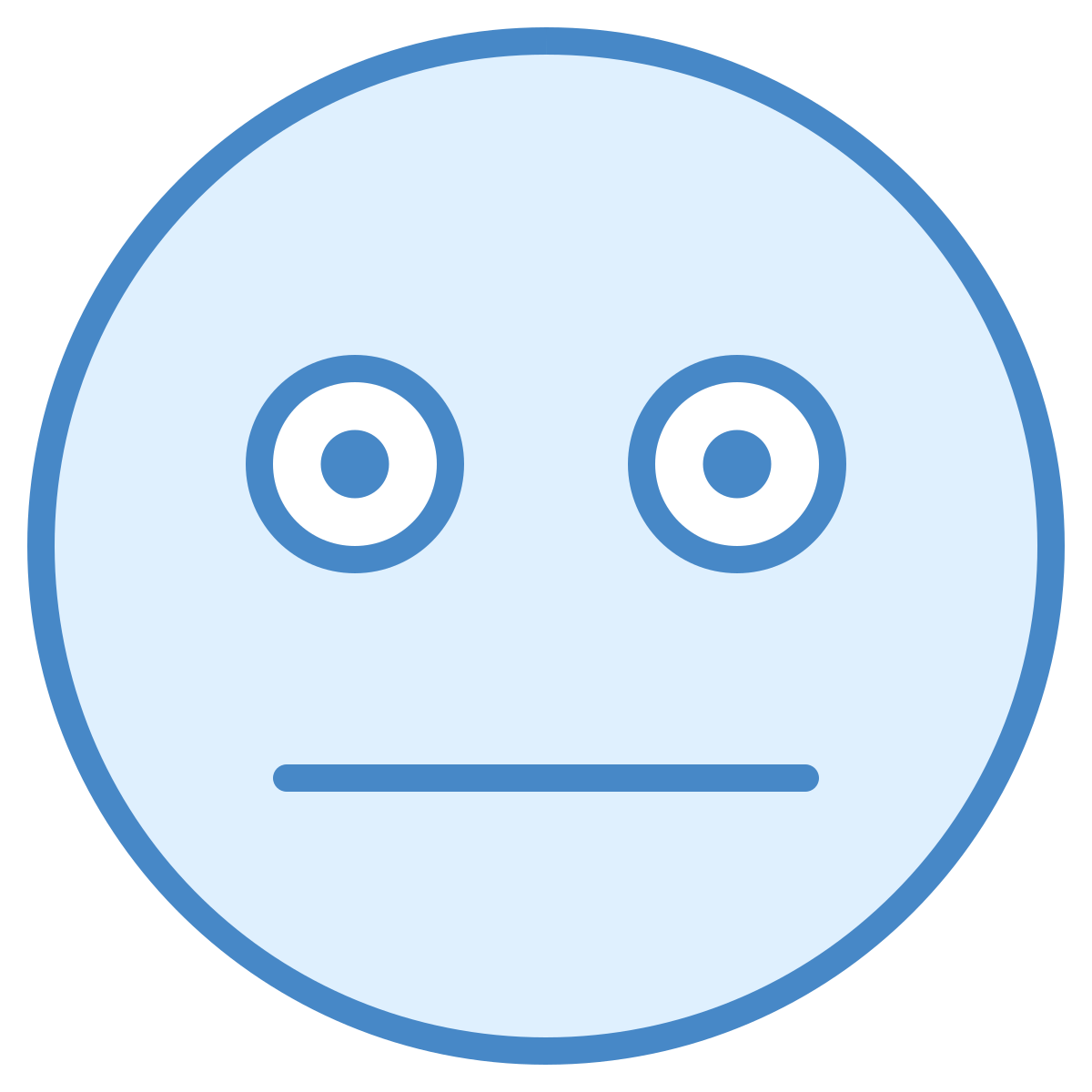 blue ui style neutral emoticon  v2 icon