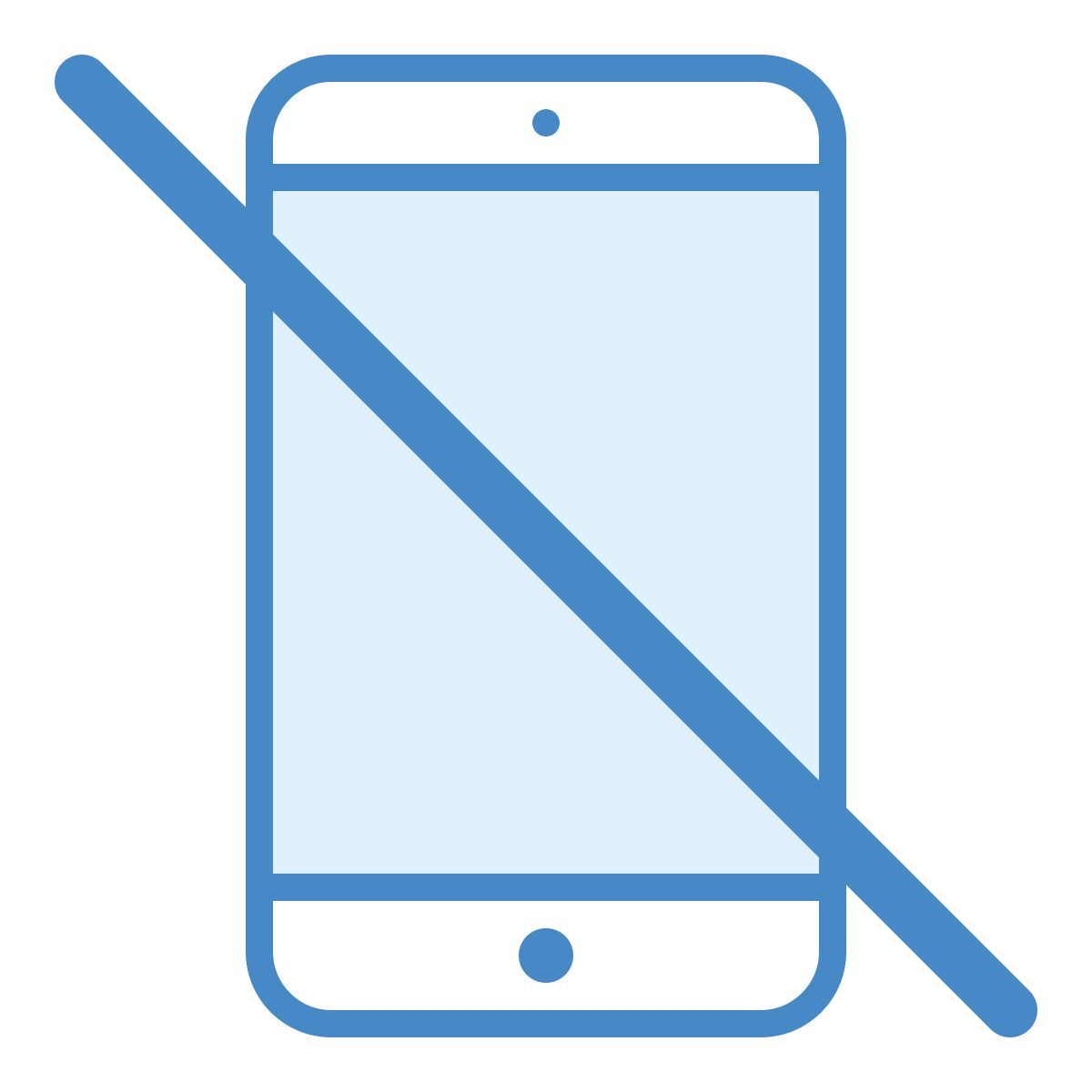 blue ui style nessun telefono icon