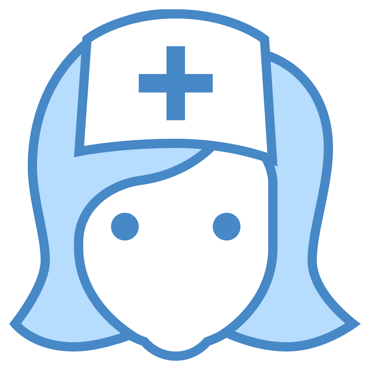 blue ui style nurse female icon